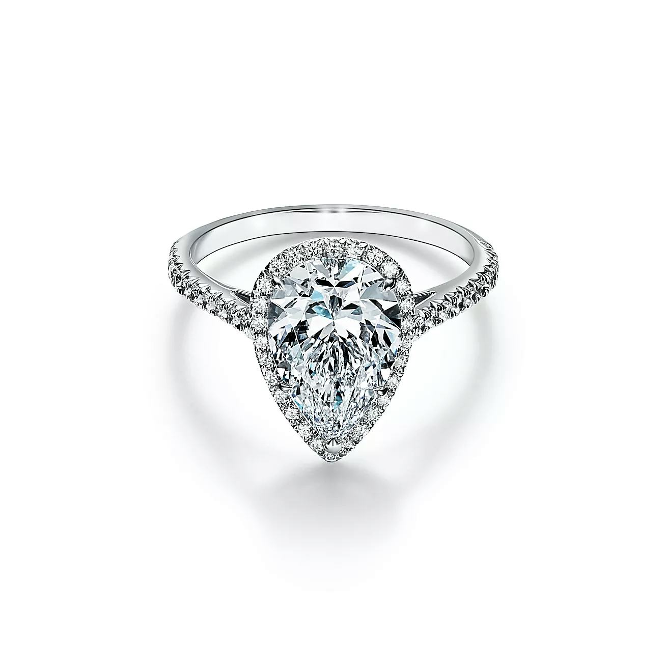 Tiffany Soleste Pear-shaped Halo Engagement Ring