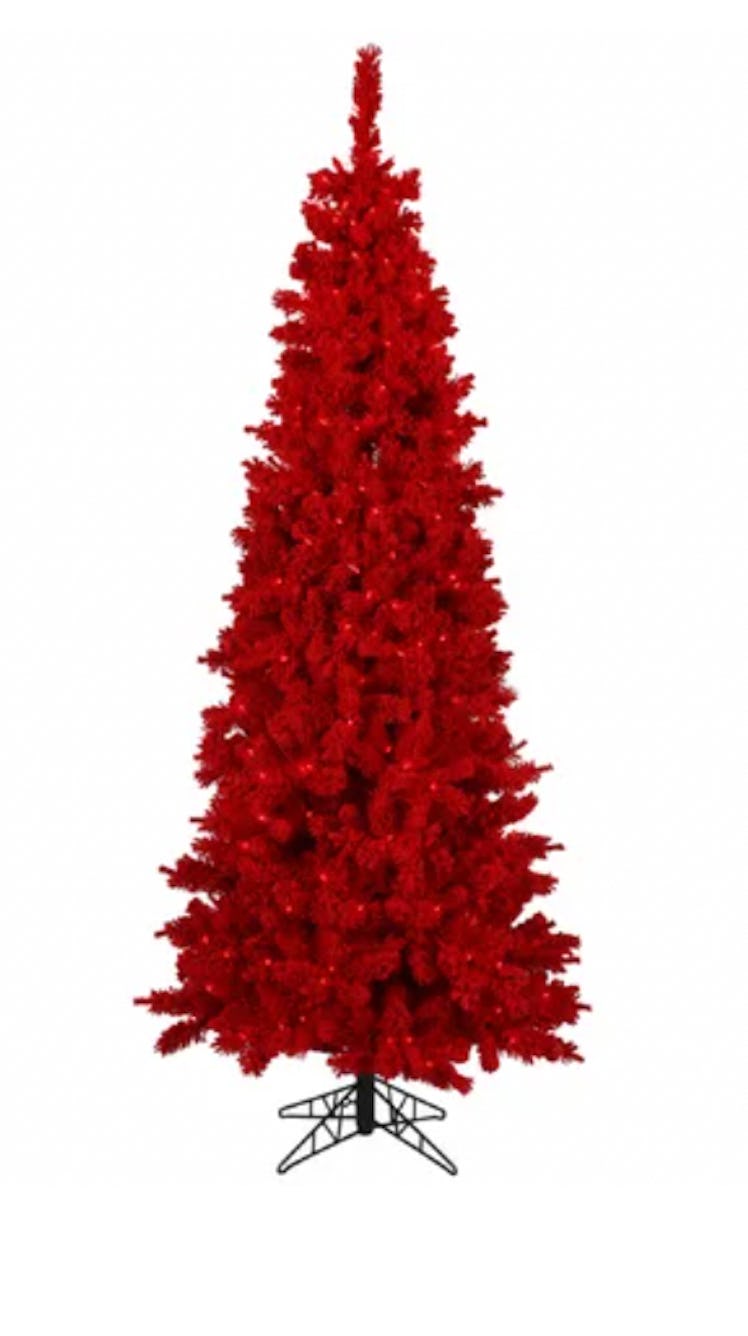 Flocked Red Fir Artificial Christmas Tree