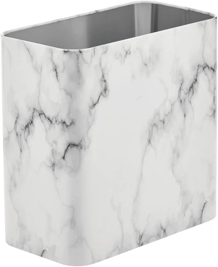mDesign Small Rectangular Steel Trash Can