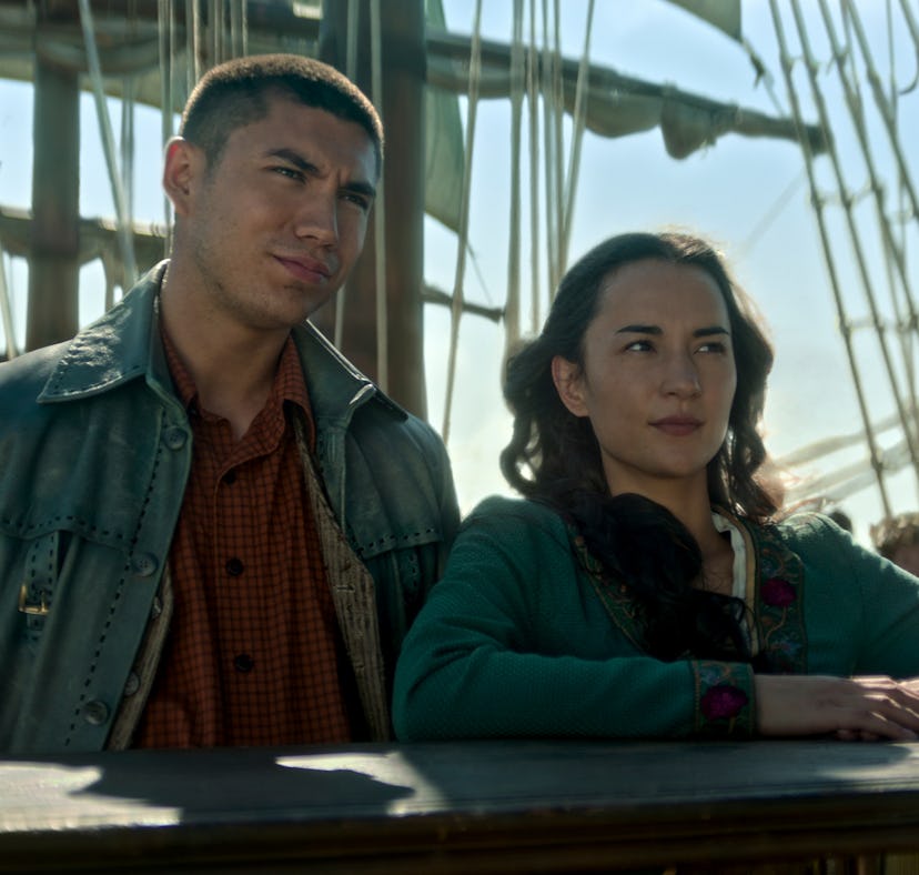 Archie Renaux as Malyen Oretsev, Jessie Mei Li as Alina Starkov in Shadow and Bone