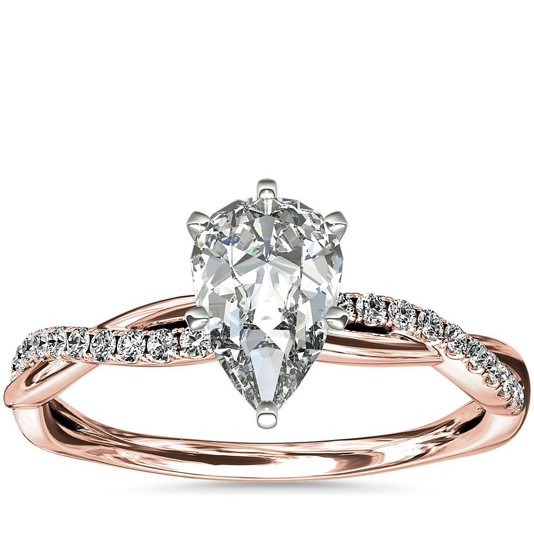 Petite Twist Diamond Engagement Ring