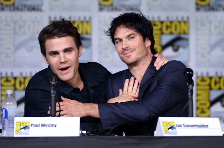 Paul Wesley and Ian Somerhalder attend the "The Vampire Diaries" panel during Comic-Con Internationa...