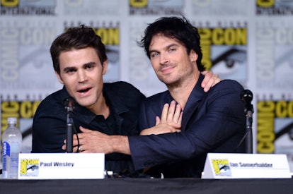 Paul Wesley and Ian Somerhalder attend the "The Vampire Diaries" panel during Comic-Con Internationa...