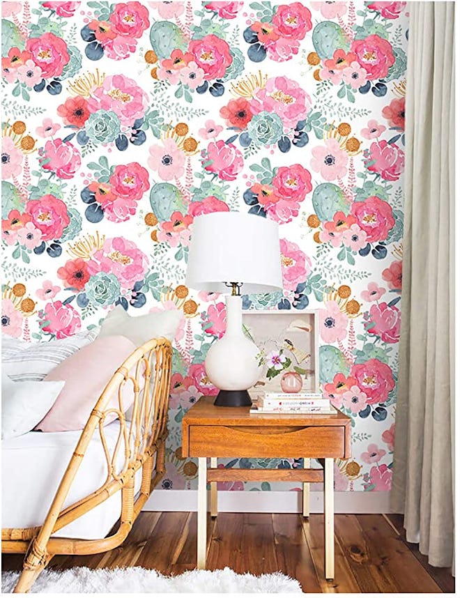 HAOKHOME Floral Peel and Stick Wallpaper