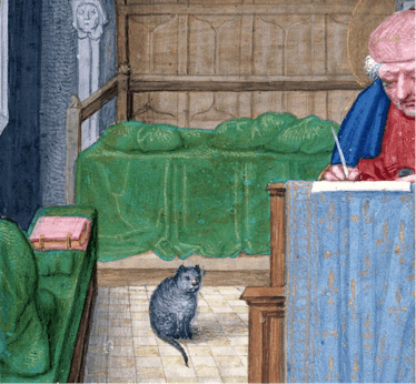 St Matthew and his cat, Bruges, c. 1500.