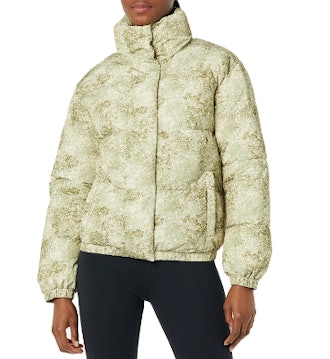 Daily Ritual Relaxed-Fit Mock-Neck Puffer Jacket