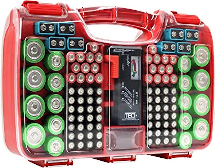 The Battery Organizer, Storage Case with Tester