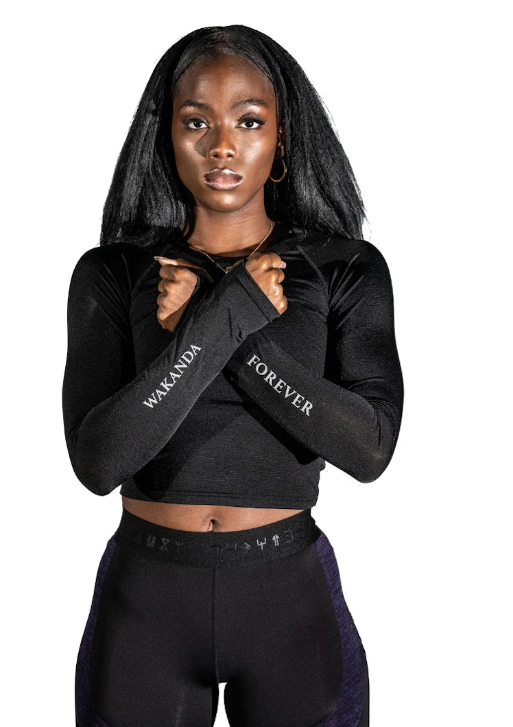 Actively BLACK long-sleeve crop top