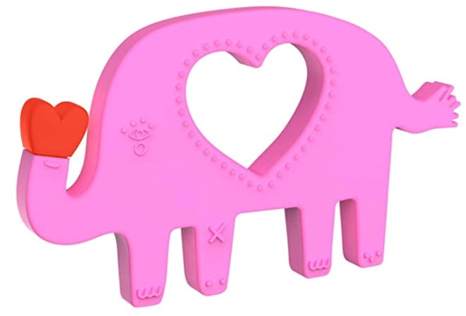 This Manhattan Toy Company Silicone Elephant Teether is one of the best Valentine's Day gifts for ba...