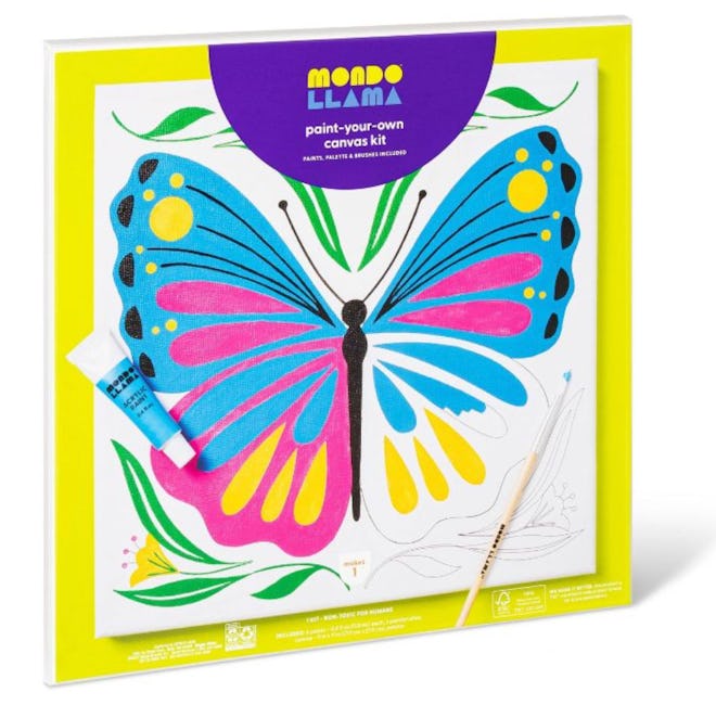 This Mondo Llama Paint-Your-Own Canvas Craft Kit Butterfly is one of the best Valentine's Day gifts ...