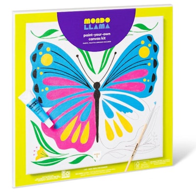 This Mondo Llama Paint-Your-Own Canvas Craft Kit Butterfly is one of the best Valentine's Day gifts ...