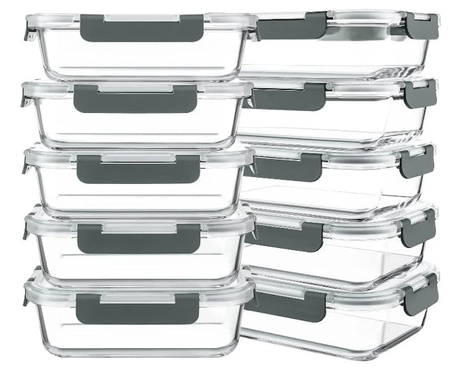 KOMUEE Glass Meal Prep Containers (10-Pack)