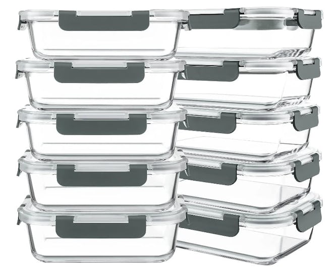  KOMUEE Glass Meal Prep Containers (10-Pack)