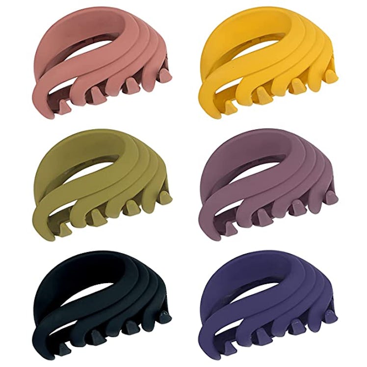 MAORULU Medium Hair Claw Clips (6-Pack)