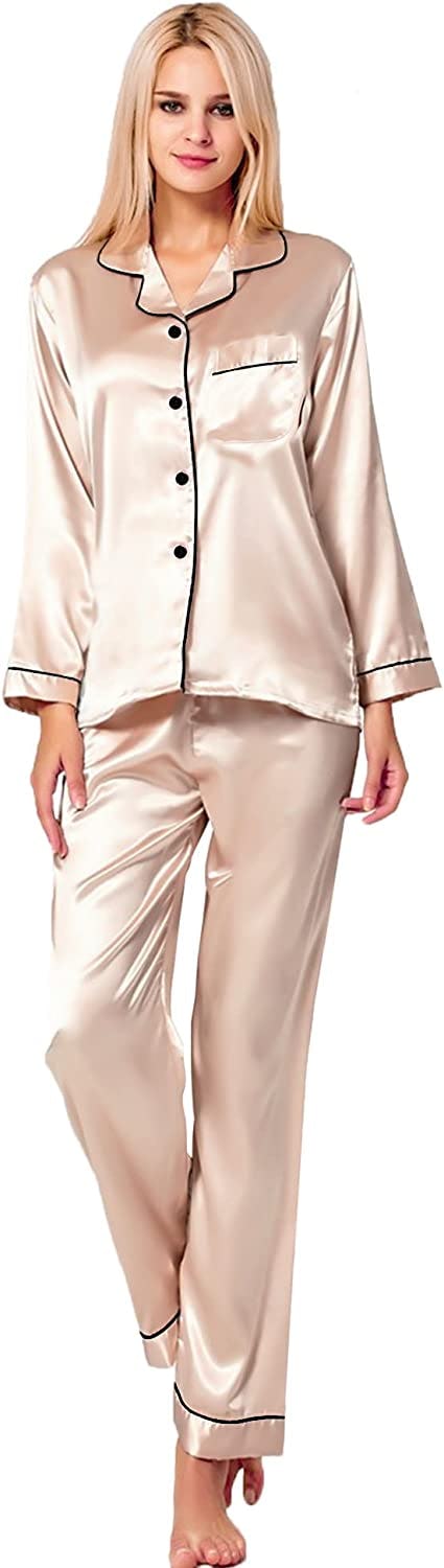 SWOMOG Satin Pajama Set