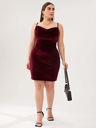 SOLY HUX Velvet Slip Dress