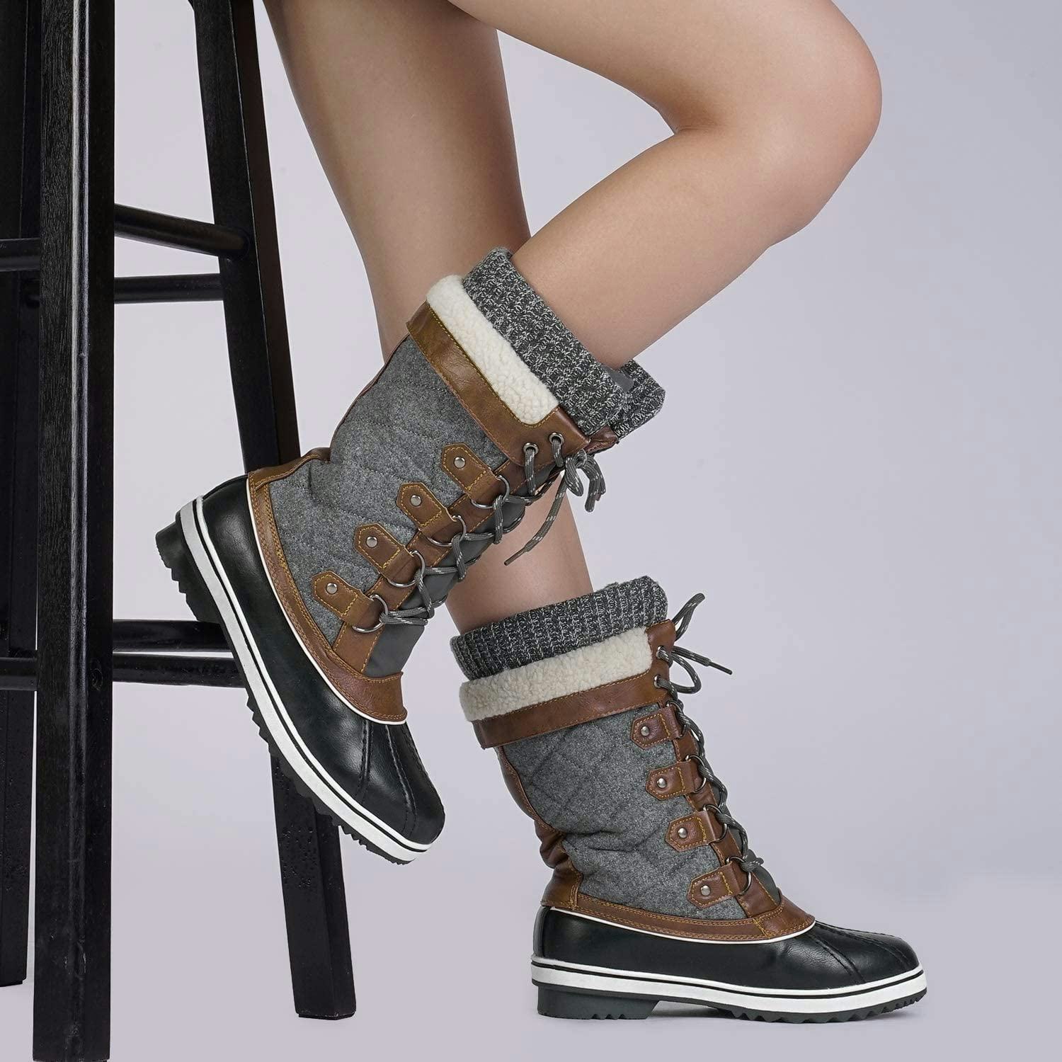 DREAM PAIRS Mid-Calf Waterproof Winter Boots