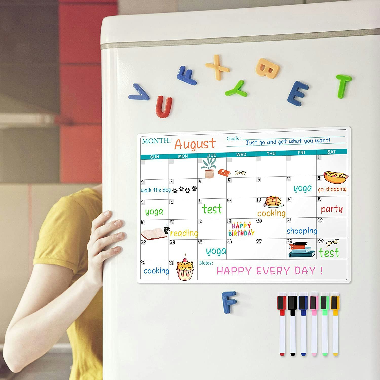 Coboll Magnetic Dry Erase Fridge Calendar