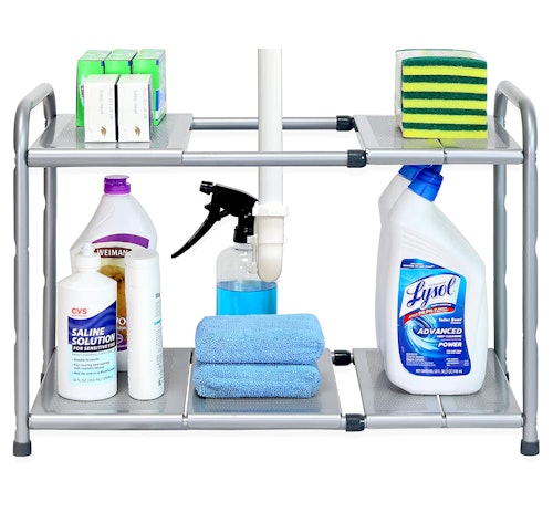 Simple Houseware Under Sink 2 Tier Expandable Shelf