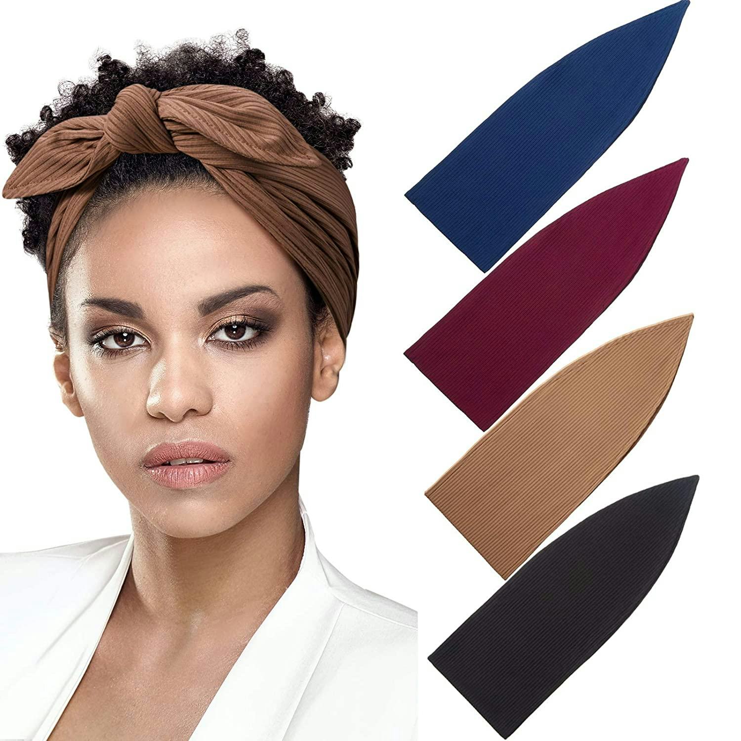 Syhood Ribbed Headband, 4-Pack