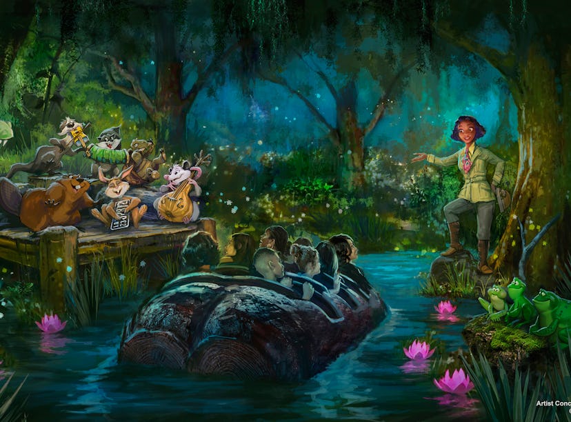 The first-look photo of the 'Princess and the Frog' ride at Disney shows new characters.