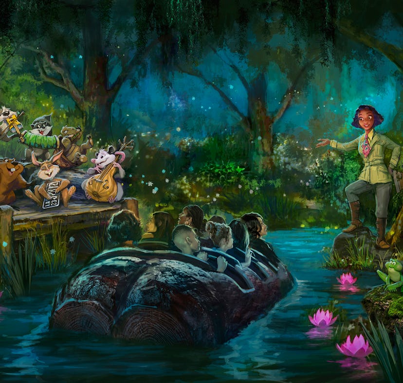 The first-look photo of the 'Princess and the Frog' ride at Disney shows new characters.