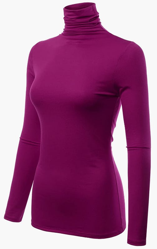 FASHIONOLIC Lightweight Long Sleeve Turtleneck
