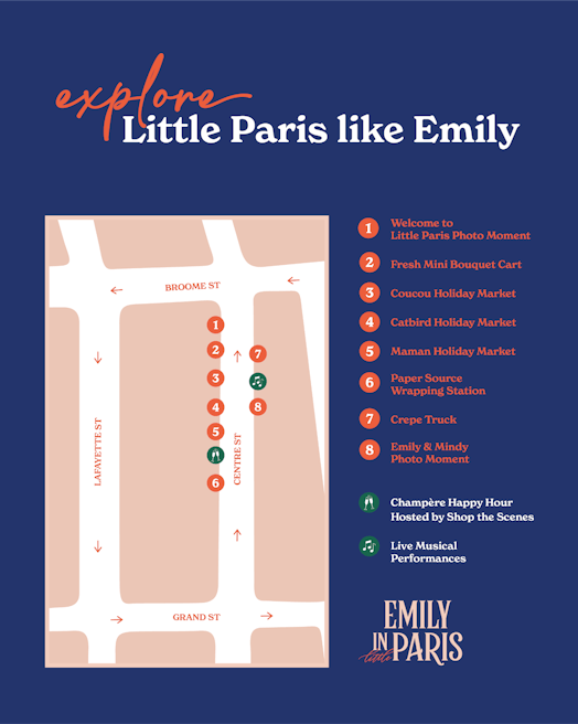 There is an 'Emily in Paris' pop-up in NYC with free gifts and Insta-worthy moments. 