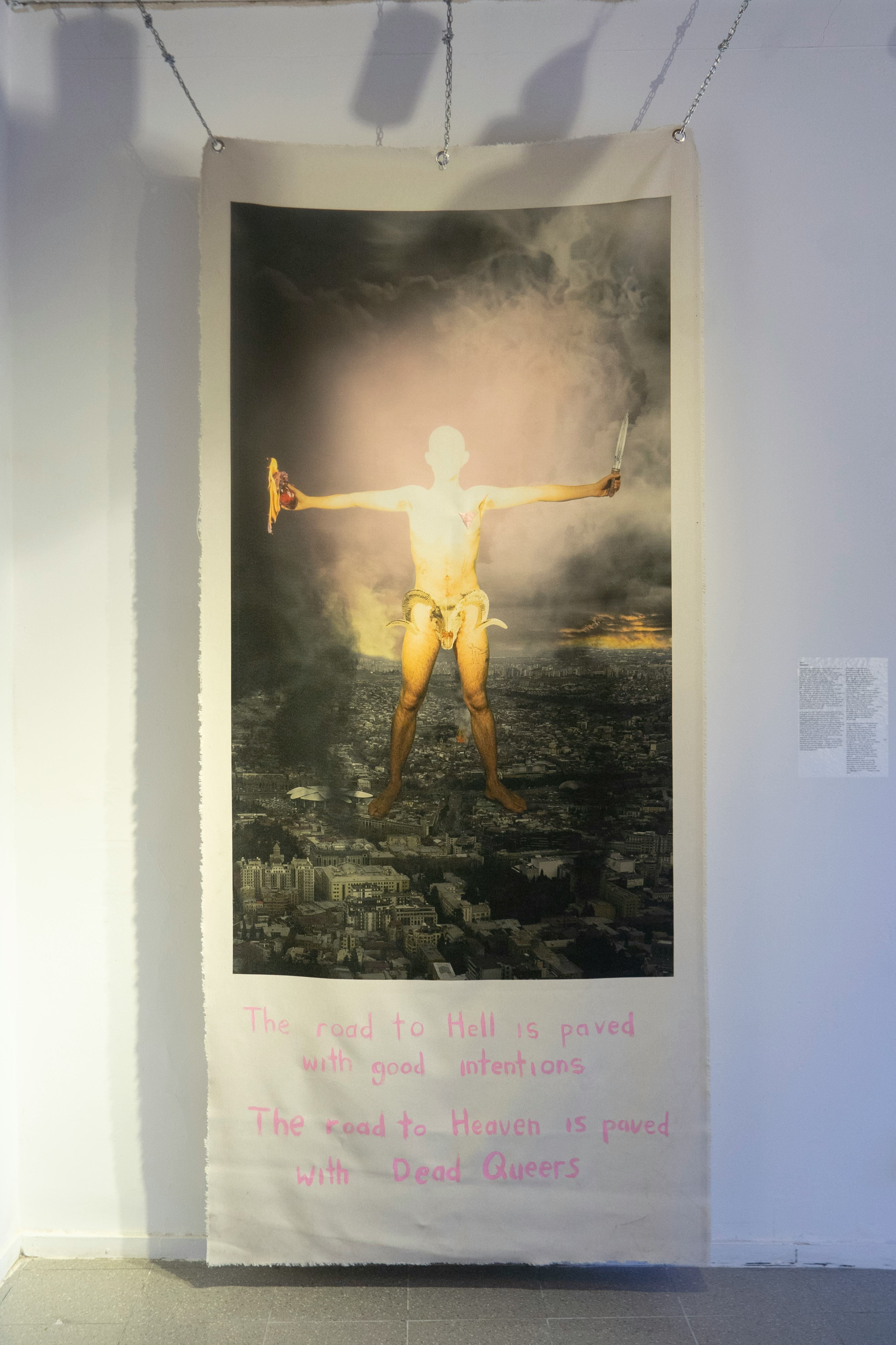 Reinterpretation of André Masson's cover for the first issue of Acéphale [1936]). Photograph courtes...