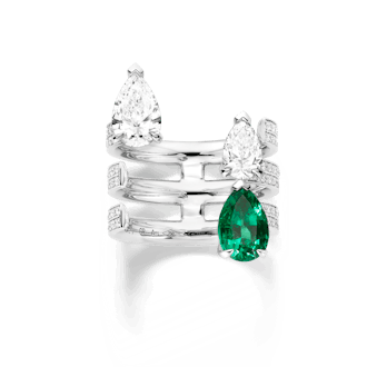 Emerald Serti sur Vide Ring