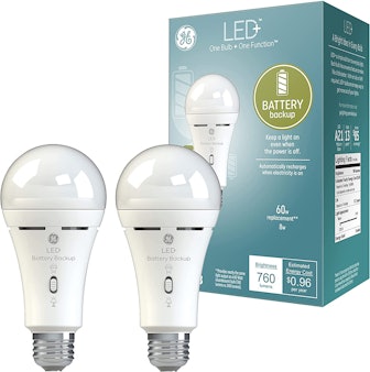 GE LED+ Battery Backup Light Bulb A21 Light Bulb (2-Pack)