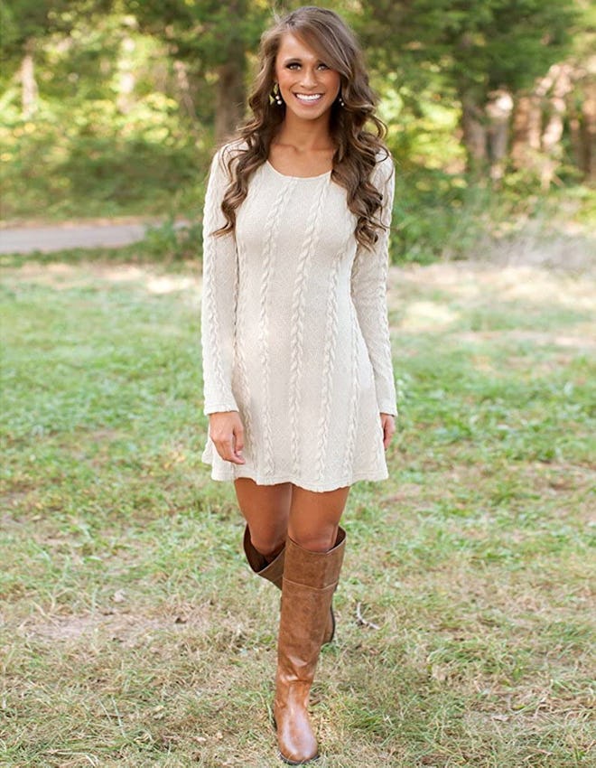 Mansy Knitted Crewneck Sweater Dress