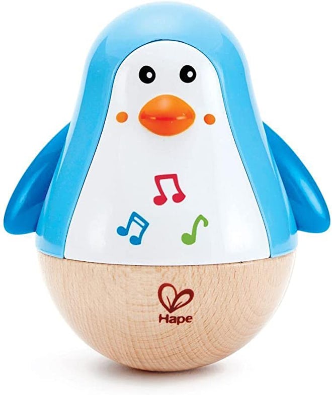 The Hape Penguin Musical Wobbler is one of the best toys for 6-month-olds.