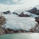 Icy mountainous tundra in Greenland