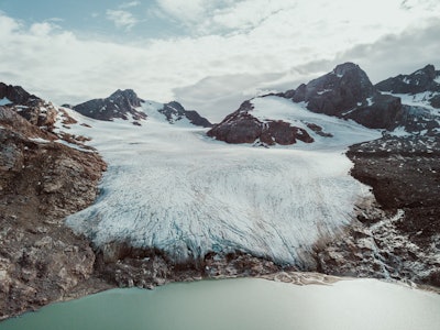 Icy mountainous tundra in Greenland