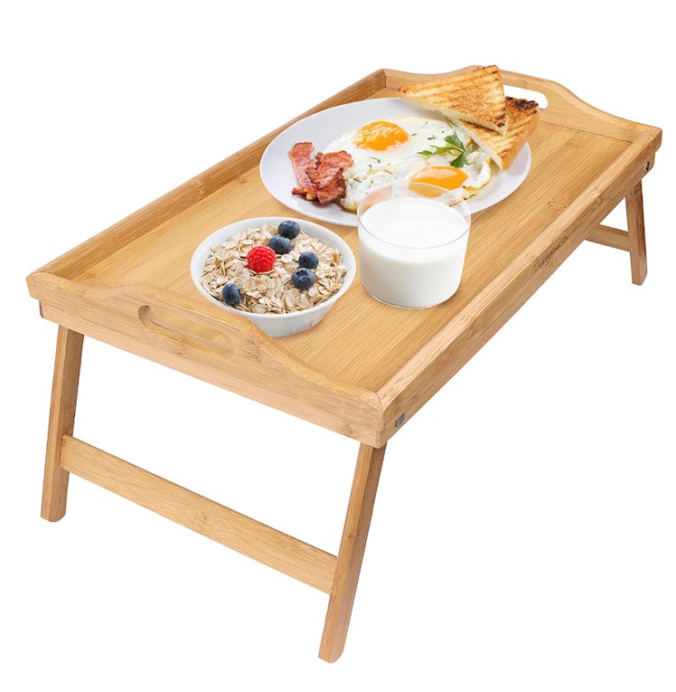 Greenco Bamboo Foldable Breakfast Table