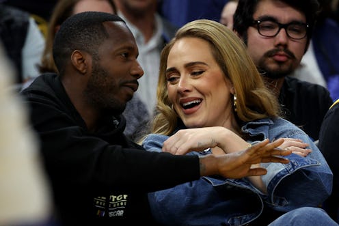 Rich Paul and Adele at an NBA game in May 2022