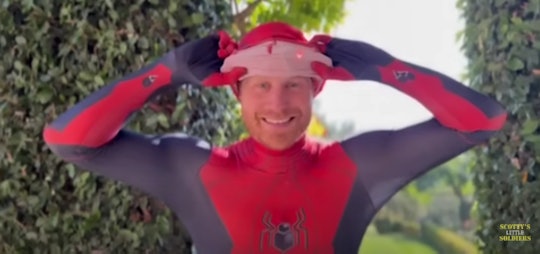 Prince Harry dressed as Spider-Man.