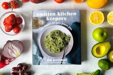 cover of Smitten Kitchen Keepers surrounded by fruit and vegetables 