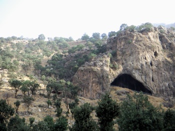 View of Shanidar Cave in Zagros, Iraqi Kurdistan.