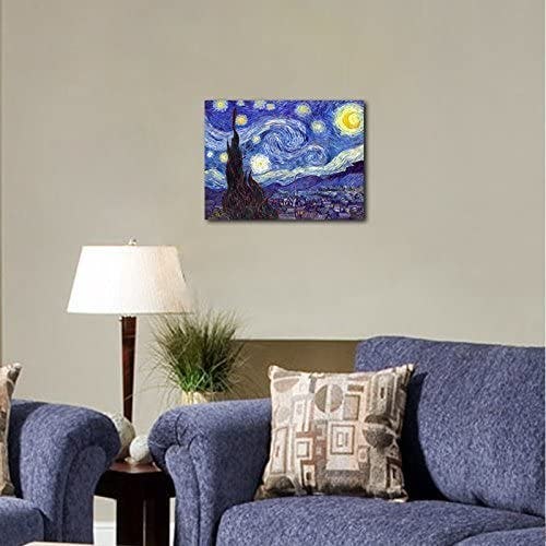 Wieco Art Starry Night Canvas Print
