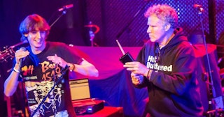 Will Ferrell joined his son Magnus's band on stage over the weekend with his signature cowbell moves...