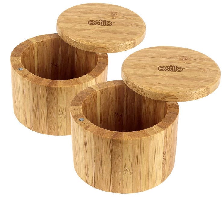 Estilo Premium Bamboo Salt and Pepper Bowls (Set Of 2)