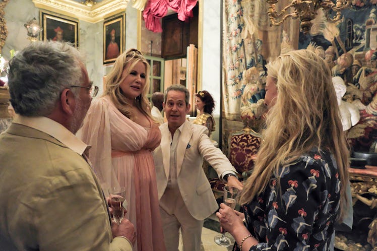 Jennifer Coolidge and Tom Hollander in Quentin's villa where 'The White Lotus' was filmed for Season...