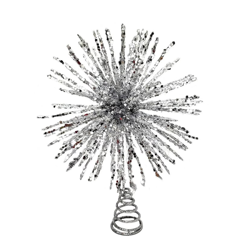 Silver Starburst Tree Topper, 11.5"