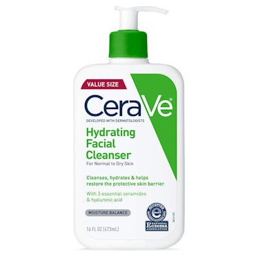 cerave hydrating facial cleanser is the best cleanser to help get rid of dry skin on eyebrows