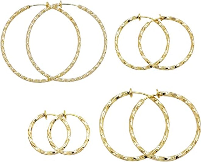 LAXPICOL Lanxy Twisted Clip On Earrings (4-Pack)