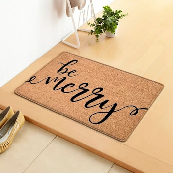 Merry Christmas Doormat with Non-Slip PVC Backing