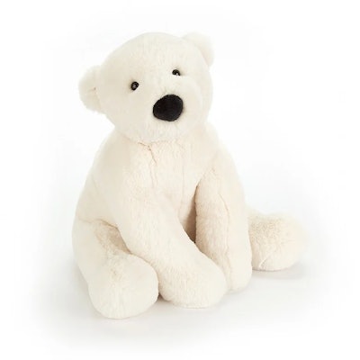 A white polar bear with black eyes and nose, a new holiday Jellycat 2022