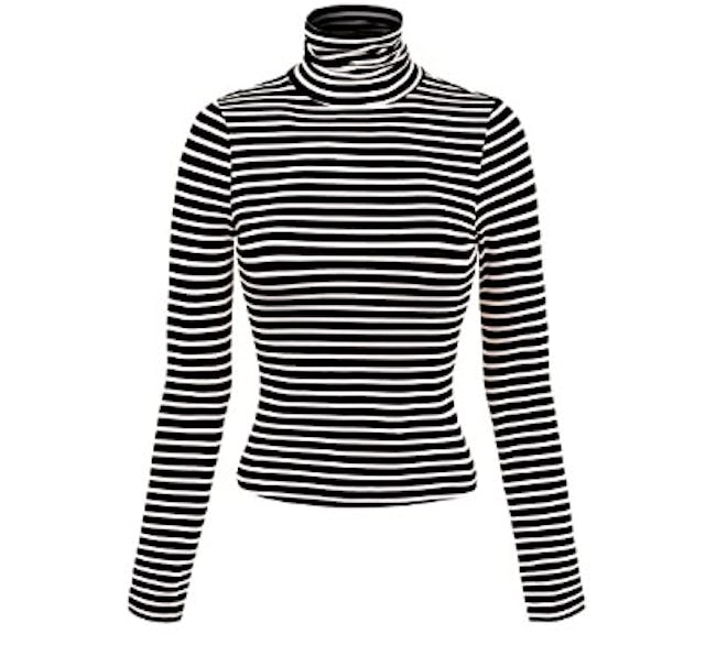 this cropped layering turtleneck is available in over 50 colors and prints